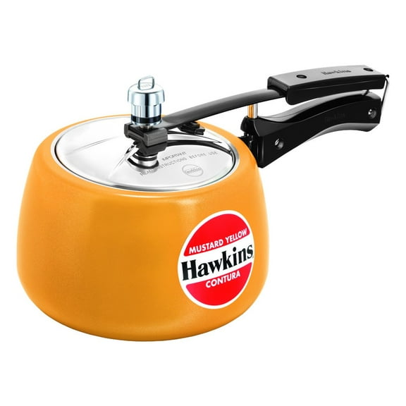 Hawkins CMY30 Ceramic Coated Contura Pressure Cooker, 3 L, Mustard Yellow