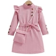 thumbnail image 2 of Esaierr Robe pour Tout-Petites Filles Jolie Robe Rose à Enfiler avec Sac pour Enfants Printemps Automne Douce Robe Décontractée 2-7a, 2 of 9