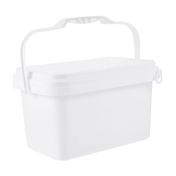 Cubo de pintura Cubo de pintura rectangular Práctico con tapa Blanco Mezcla de pintura conveniente 5 libras