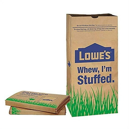 Lowes LF Lowes 30 Gallon Paper Lawn Leaf Trash Bags (10 Bags), Heavy Duty Gardening Leaf Bag for Yard Garden Clean Up