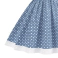 thumbnail image 5 of YDFCWXW Vintage Dresses for Girls Kids Lapel Collar Polka Dot Dress Swing Dress (Light Blue, 5-6 Years), 5 of 5