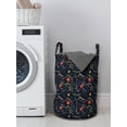 thumbnail image 3 of Botanical Laundry Bag, Continuous Pinnation Form Leaves Spread Christmas Holiday Theme Botany Pattern, Basket with Handles Drawstring Closure for Laundromats, 13" x 19", Multicolor, by Ambesonne, 3 of 4