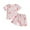 Watermelon Red, variant on WOYY Newborn Girls Summer Pajamas Floral Short Sleeve Top Shorts Sleepwear, Size 6M-4T