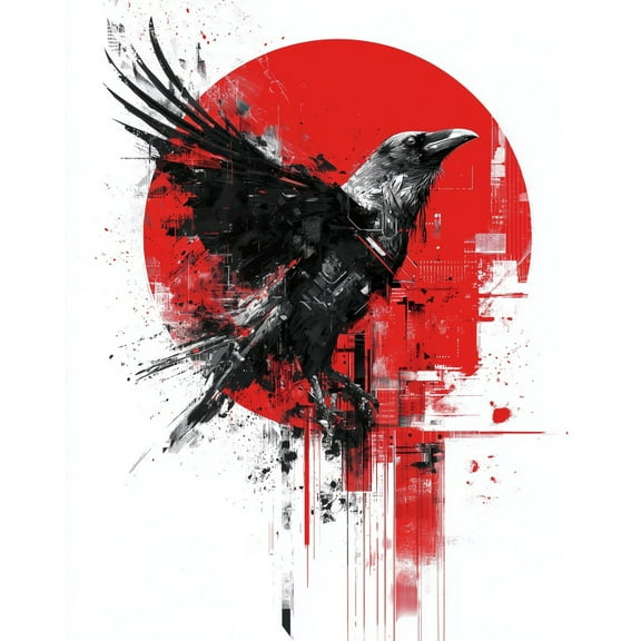 Paint by Numbers for Adults Kids Beginner Crimson Moon Crow DIY Acrylic Painting by Numbers Kits with Brushes Acrylic Pigment Home Decoration Gifts 16 x 20 inch