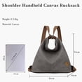 thumbnail image 3 of LHSHID Women Backpack Canvas Shoulder Bag Casual Daypacks Handbag Large Capacity Top Handle Bag Multifunction Tote Bag for Travel Shopping Work Daily Khaki, 3 of 6