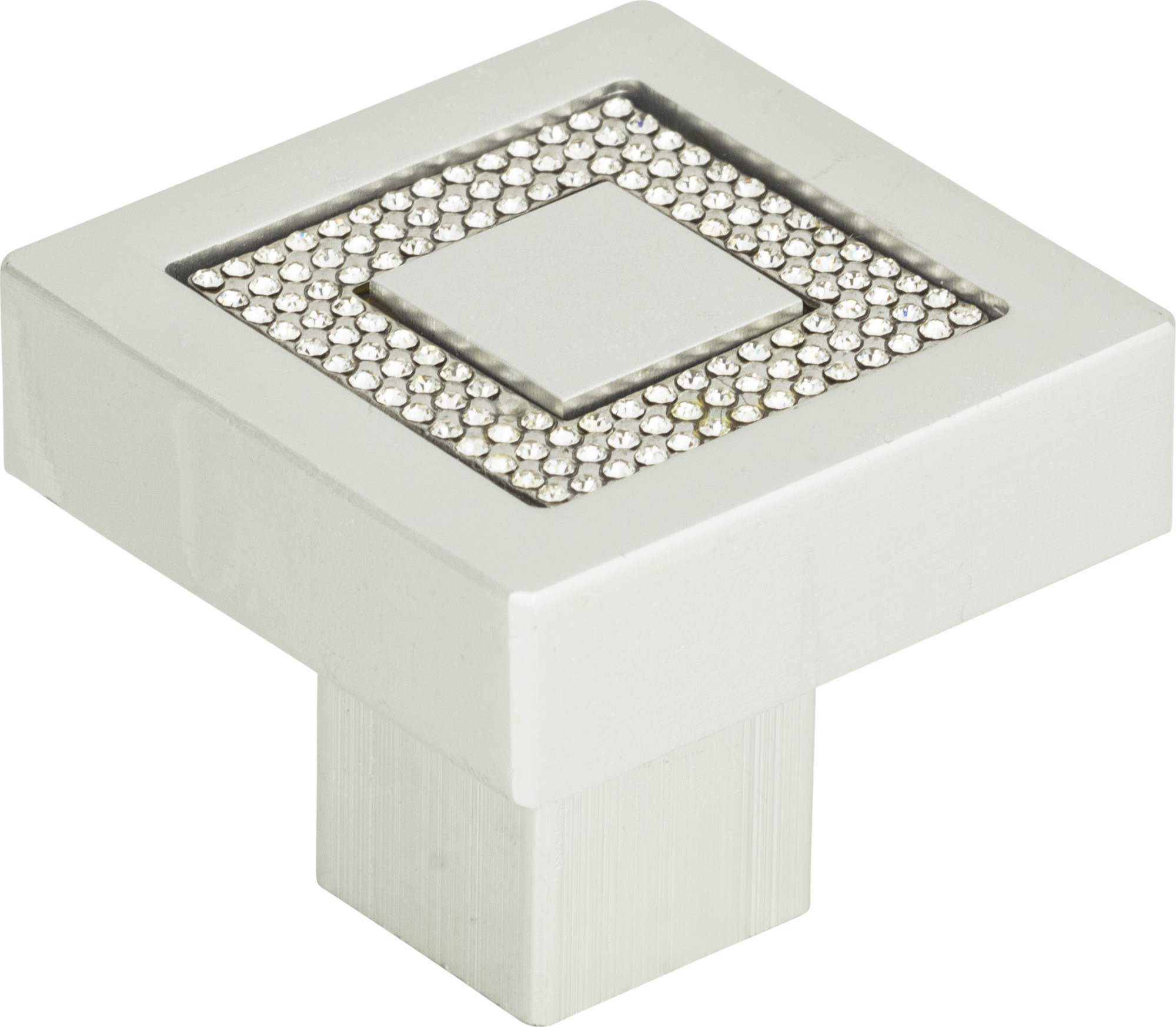 Crystal Pave 1.4 in. Square Knob - 3192-MC (Matte Chrome) - image 2 of 5