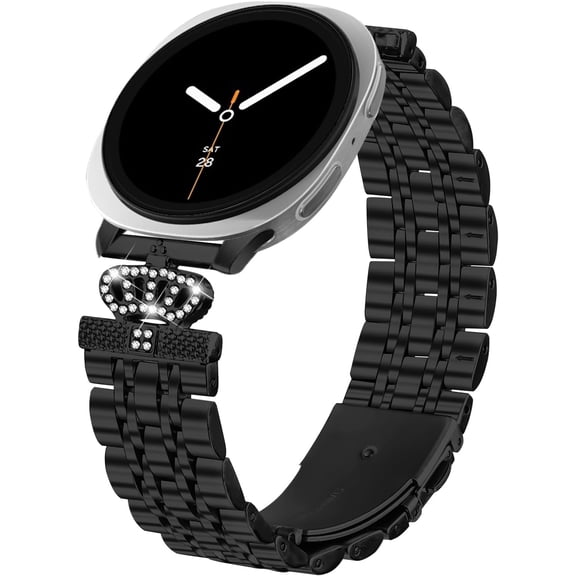 HCTian Bling Bracelet Watch Band Metal Compatible with Samsung Galaxy Watch 8 Classic 46mm 44mm 40mm Smartwatch