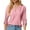 Pink, variant on MIXUE Womens Summer Tops Summer Solid Color V Neck 3/4 Sleeve Loose Casual T-shirts Sportwear,Green,XL