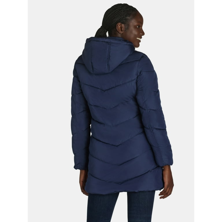 Big Chill Women s and Women s Plus Chevron Quilted Puffer Jacket with Hood Sizes S 3X Walmart