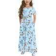 thumbnail image 2 of Gamivast Girls Dresses Size 10-12 Floral Maxi Dress Boho Ruffle Sleeve Pleated Casual A-Line Swing Dresses with Pockets Placed Recently by Me Purchase History for My Accounts, 2 of 3