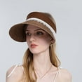 thumbnail image 2 of Fesfesfes Sun Visor Hats Women Large Brim Lace Band Summer UV Protection Beach Cap Outdoor Vacation Sun Visors, 2 of 4