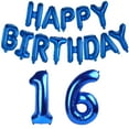 thumbnail image 4 of Blue Happy Birthday Number Foil Balloons Kids Adult Party Decorations Boy Girl 10 11 14 15 18 25 30 35 40 50 60 70 80 Year Old (18th,16inch), 4 of 6