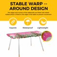 thumbnail image 4 of Pink Snowman Christmas Table Cloths for 8 Foot Rectangle Tables, Xmas Tree Ball Snowflake Winter Patio Waterproof Elastic Fitted Tablecloths, Washable Rectangular Table Cover for Camping, 4 of 8
