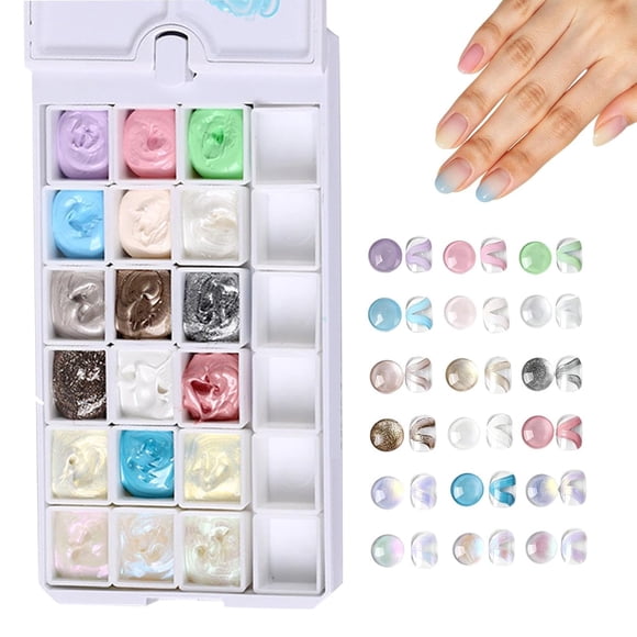 Nail Gel Palette 18-Grid Quick Dry Gradient Long Lasting Gel Nail Polishing Colors for Women Mothers Professional Salon Home Party 1 Set