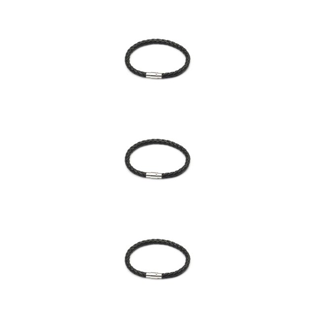 Minnieouse de cuero para hombre, hebilla de piedra imán de acero inoxidable, pulseras de amistad trenzadas para parejas, accesorio de moda, Type1 NO1