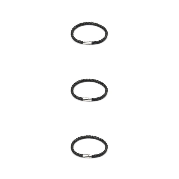 Minnieouse de cuero para hombre, hebilla de piedra imán de acero inoxidable, pulseras de amistad trenzadas para parejas, accesorio de moda, Type1 NO1
