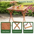 thumbnail image 4 of YYAo Outdoor Tables,Patio Dining Table,29.5 Inch x 29.5 Inch Patio Dining Table with Teak Painting and Umbrella Hole, 4 of 11