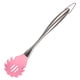 thumbnail image 1 of Cuchara para espaguetis con ranuras de silicona y mango de acero inoxidable, antiadherente, para cocina, para el hogar y el restaurante (rosa), 1 of 6