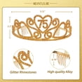 thumbnail image 3 of 75th Birthday Sash and Tiara Set for Women - 75 and Fabulous Glitter Sash - Floating Heart Rhinestone Gold Tiara - Gift for 75th Celebration Decorations, and Accessories, 3 of 8