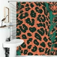 thumbnail image 4 of Leopard Print Pattern Shower Curtain for Bathroom with 12Hooks, Polyester Fabric Thick Shower Curtain Washable Waterproof Curtain, 4 of 8