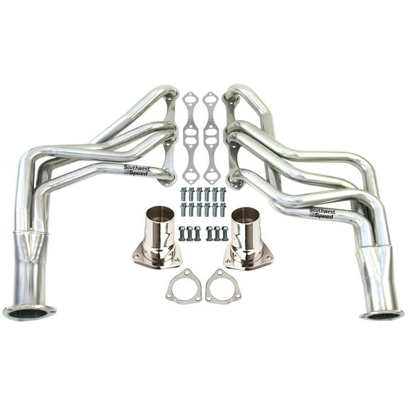 Southwest Speed Ceramic Hot Coated 1964-1989 Chevy Long Tube Headers,Small Block Chevy 262-400,Bel Air Biscayne Camaro Caprice Chevelle El Camino