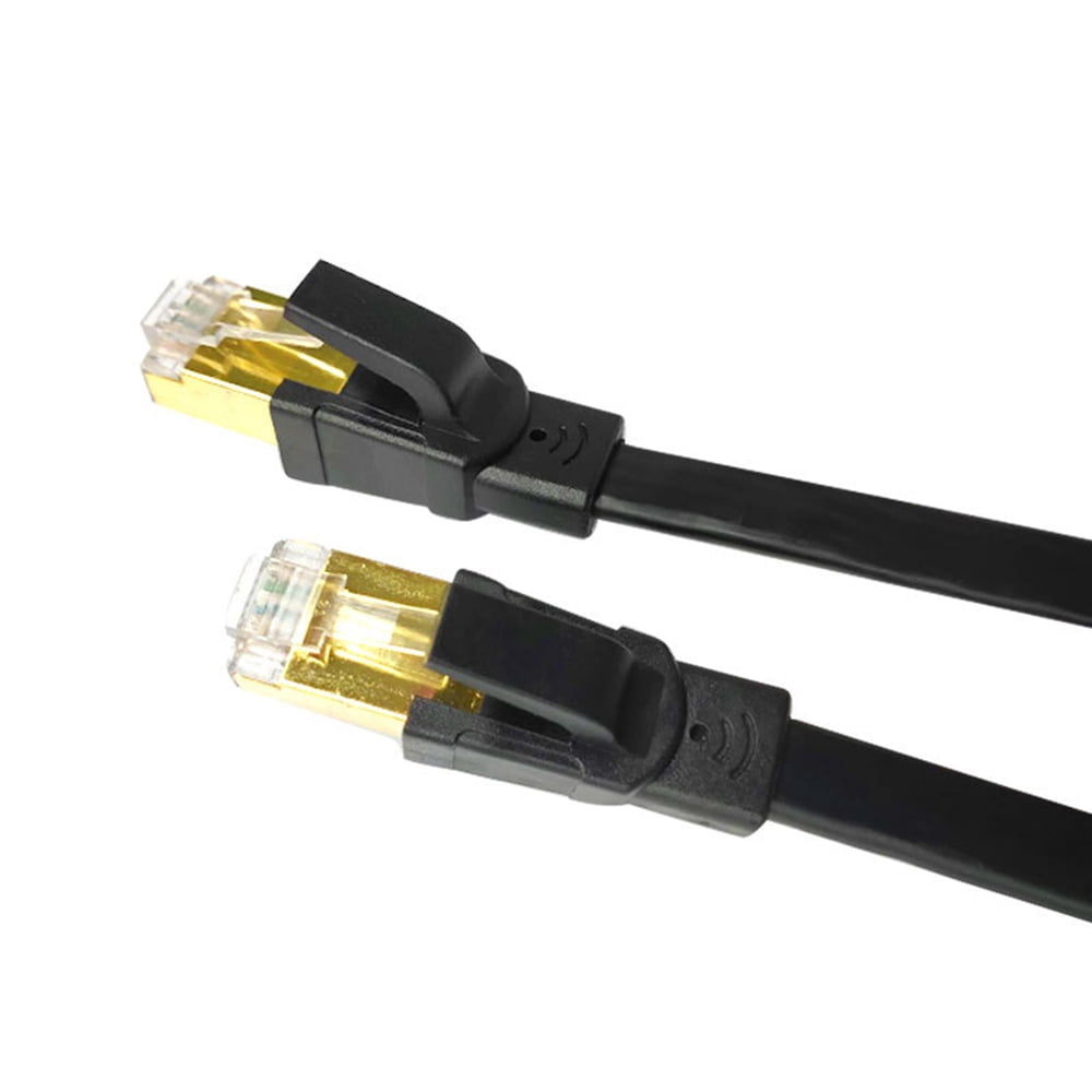 Connectors 0.5M/1M/3M/5M/10M RJ45 Ethernet Cables Flat CAT6 UTP Ethernet Internet Cable Network Cable RJ45 Patch LAN Cable Connector Black Cable Length: 5M, Color: Black 