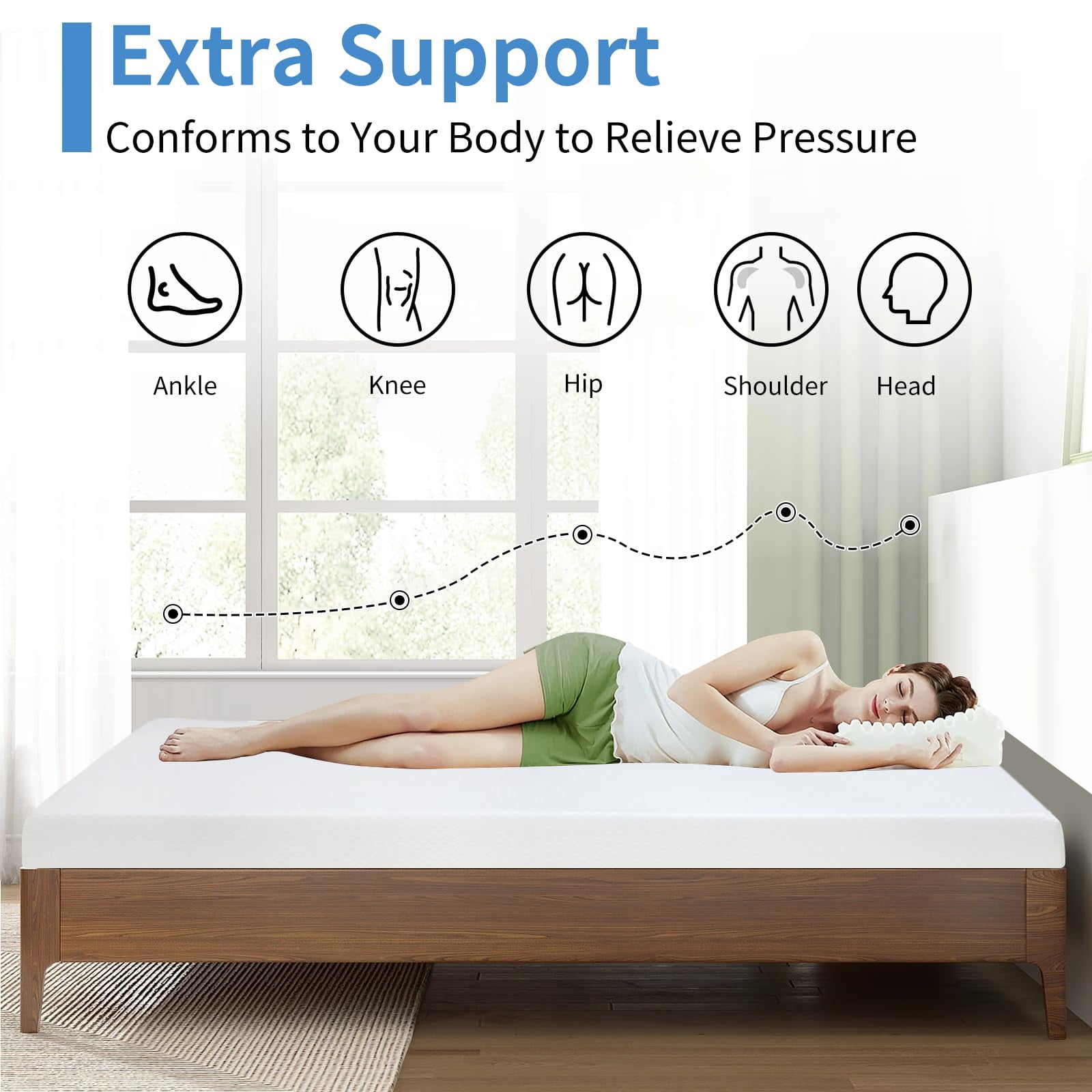 CL.HPAHKL 5 Inch Full Size Mattress, Gel Memory Foam Mattress Medium Firm Bed in a Box, CertiPUR-US Certified, Cooling Sleep & Pressure Relief for Kids/Adults, Fiberglass Free