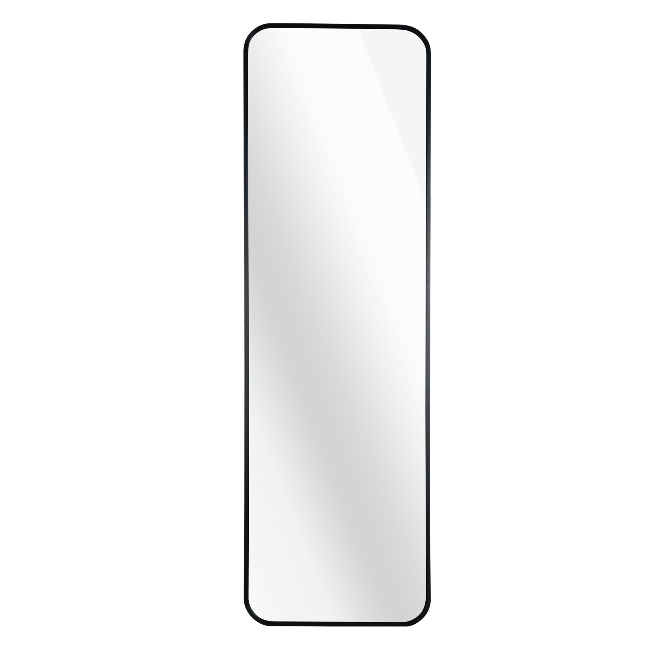Noble House 47"x14" Rectangular Door Mirror, Aluminum Alloy Frame, HD Shatterproof Glass, Black