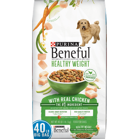 Purina Beneful Healthy Weight Dry Dog Food, Healthy Weight With Real Chicken - 40 lb. (Best High Fiber Dog Food)