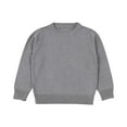 thumbnail image 2 of Sriper Toddler Kids Round Neck Sweater Casual Long Sleeve Knit Pullover Soft Warm Fleece Solid Colors for Boys Girls Ages 1-10 Lightweight Comfortable Great for Everyday Wear Gray 18-24Month, 2 of 5