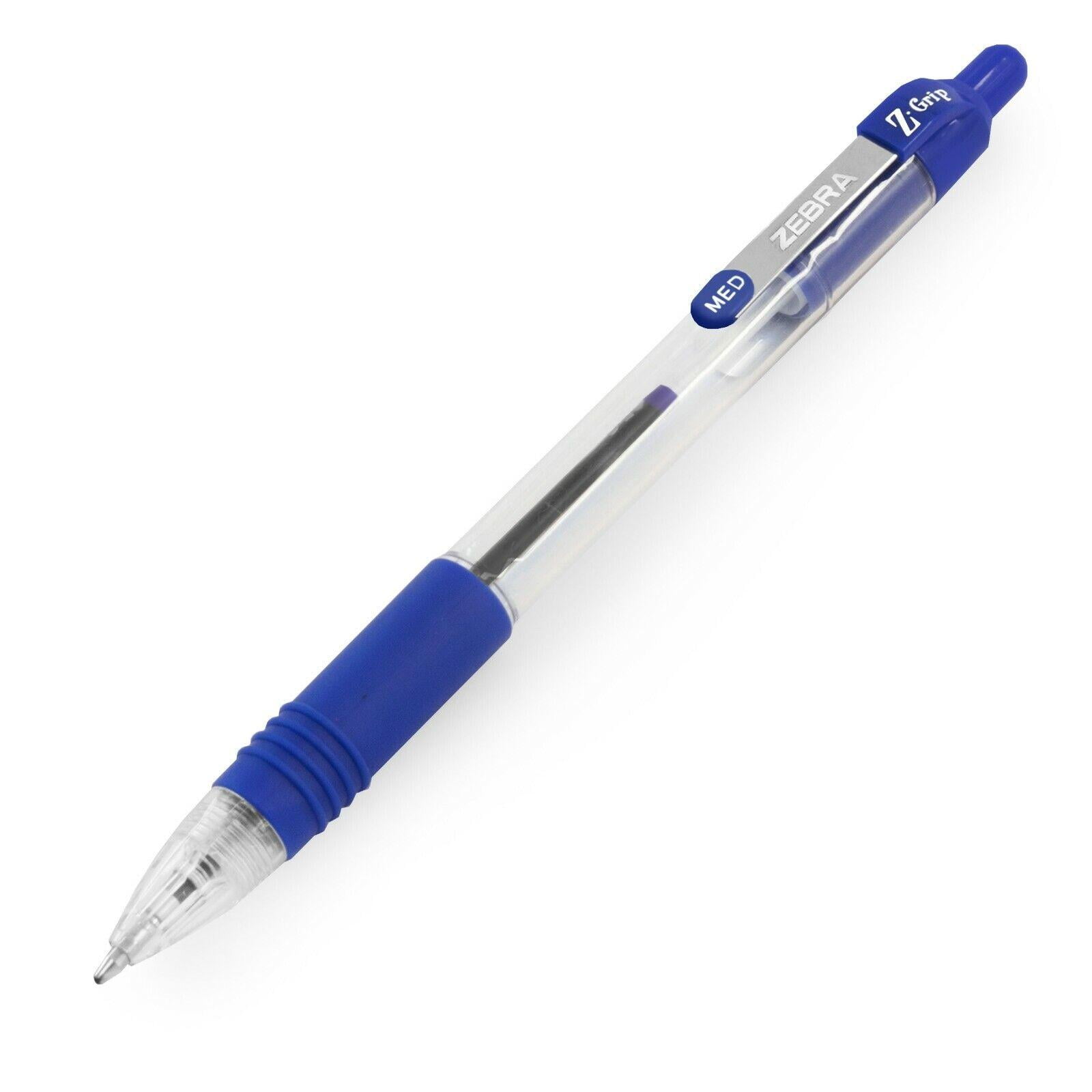 Zebra Z-Grip Retractable Ballpoint Pen - 1.0mm Nib - Economy Pack of 100 - Blue Ink
