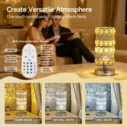 Crystal Table Lamp with Rechargeable RGB Bulb, 15 Color Modes, Remote Control Ambient Light for Bedroom, Living Room, Bar and Nightstand