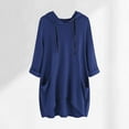 thumbnail image 2 of Timegard Chandails à Capuchon pour Femmes Grande Taille Manches Longues à Cordon Automne Décontracté Ample Confortable Blouse avec Poches, 2 of 3
