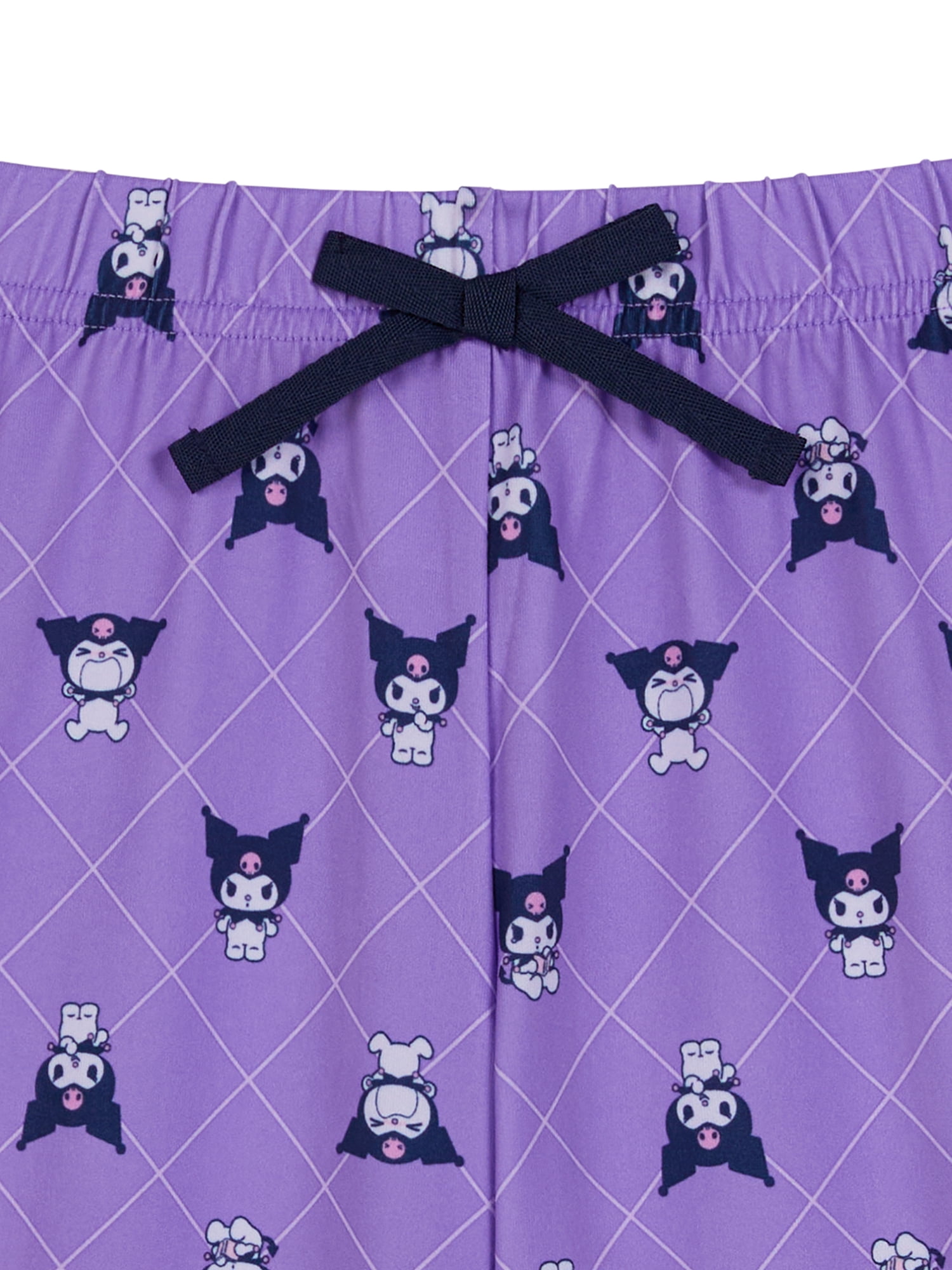 Hello Kitty Kuromi Girls Button Front Top and Pants Pajama Set, 2-Piece, Sizes 4-12