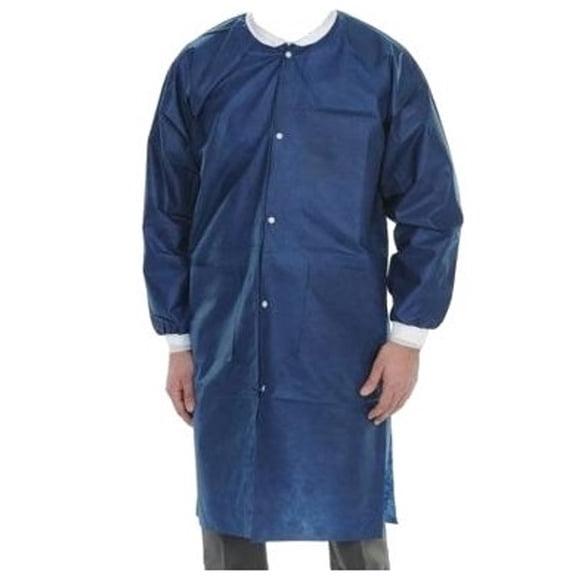 ValuMax 3660NBL Extra-Safe Lab Coat Navy Blue 10/Pk Large