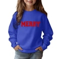 thumbnail image 4 of MIASHUI Chandail en Molleton Filles Hauts Enfants Garçons Filles Manches Longues Imprimés Lettres Pull-Over, Bleu, 9-10 Ans, 4 of 4