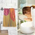 thumbnail image 7 of Yayeee 100% Cotton Hand Towels for Bathroom 16" x 28" Soft Absorbent Kitchen Towel, Orange Abstract Floral, 7 of 7