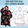 thumbnail image 4 of Oversized Wearable Blanket Hoodie,Pioneer Flower Floral Print Pattern Sherpa Blanket Hoodie with Super Pockets,Super Warm Fuzzy Pullover for Women & Men, 4 of 6
