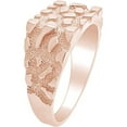 thumbnail image 2 of Rectangular Nugget Wedding Band Ring For Mens In 14k Rose Gold Over Sterling Silver, 2 of 2