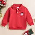 thumbnail image 2 of Tisuna Kids Boy'S Long Sleeve Halloween T Shirts Relax Fit Lapel Collar Santa Print Tops Toddler Festival Party Fall Outfits Size 2-3 Years, 2 of 7