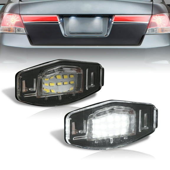 For Honda Accord Civic Pilot Odyssey / Acura MDX RL TL TSX (2pcs) 18-SMD White LED Rear License Plate Lights Lamps Pair