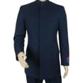 thumbnail image 2 of Men Apollo King Banded Collarless suit Mandarin 5 Hidden Button Panel AG52 Navy, 2 of 11
