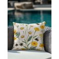 thumbnail image 4 of Outdoor Pillows Waterproof, Summer Floral Bedding Throw Pillows with Insert for Couch Sofa Bed, Daisy Bee Wildflower Blossom Rustic 16x16 Inch Pillowcases Decorative Camping Patio Pillow Set of 1, 4 of 8