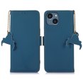 thumbnail image 6 of Nalacover for iPhone 13 Synthetic Leather and Soft TPU Case,360 Protection Flexible Luxury Magnetic RFID Flip Wallet Card Slots Kickstand Shockproof Cover with Cute Pendant.For iPhone 13,Blue, 6 of 8