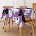 thumbnail image 4 of Duangreer Halloween Rectangle Tablecloth, Purple Cat Ghost Pumpkin Print, Table Cover with Waterproof Wrinkle Resistant for Party Decors, 60 x 84 Inch, 4 of 6
