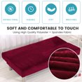 thumbnail image 2 of SHANNA Stretch Futon Covers Armless Sofa Bed Cover for Sofa Length 70.9-82.7 Inches (Burgundy), 2 of 8