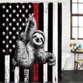 thumbnail image 3 of Shower Curtain Bathroom Set Patriotic Stars and Stripes Koala Waterproof Fabric Shower Curtains with Grommets&Hooks, USA Flag Red Line Animal Privacy Bath Curtain for Bathtub 36x72in, 3 of 9