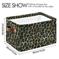 thumbnail image 4 of Yayeee 2 Pack Canvas Storage Basket with Handles for Shelves Fabric Bins Closet Organizer, Green Leopard Pattern, 4 of 8