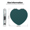 thumbnail image 3 of Kdxio Black And Teal Checkerboard Pocket Mirror, 1X/2X Travel Makeup Mirror 2-Sided Folding Small Mirror Portable Double-Sided Magnifying Cosmetic Mirror for Gift-Heart Shape, 3 of 9