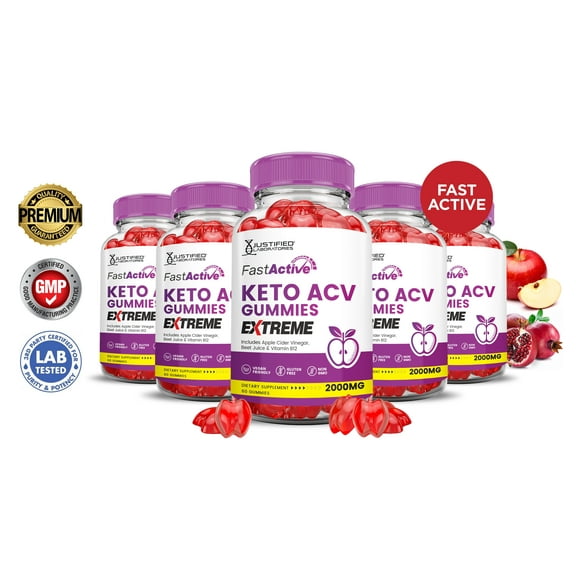 (5 Pack) Fast Active Keto Extreme ACV Gummies 2000mg Dietary Supplement 300 Gummys
